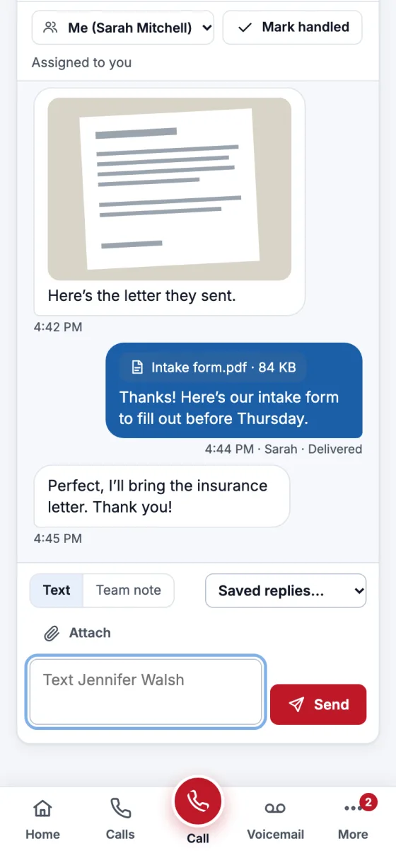 Texting from a phone