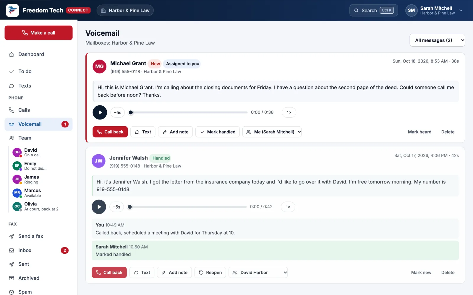 Freedom Tech Connect: Voicemail you can read