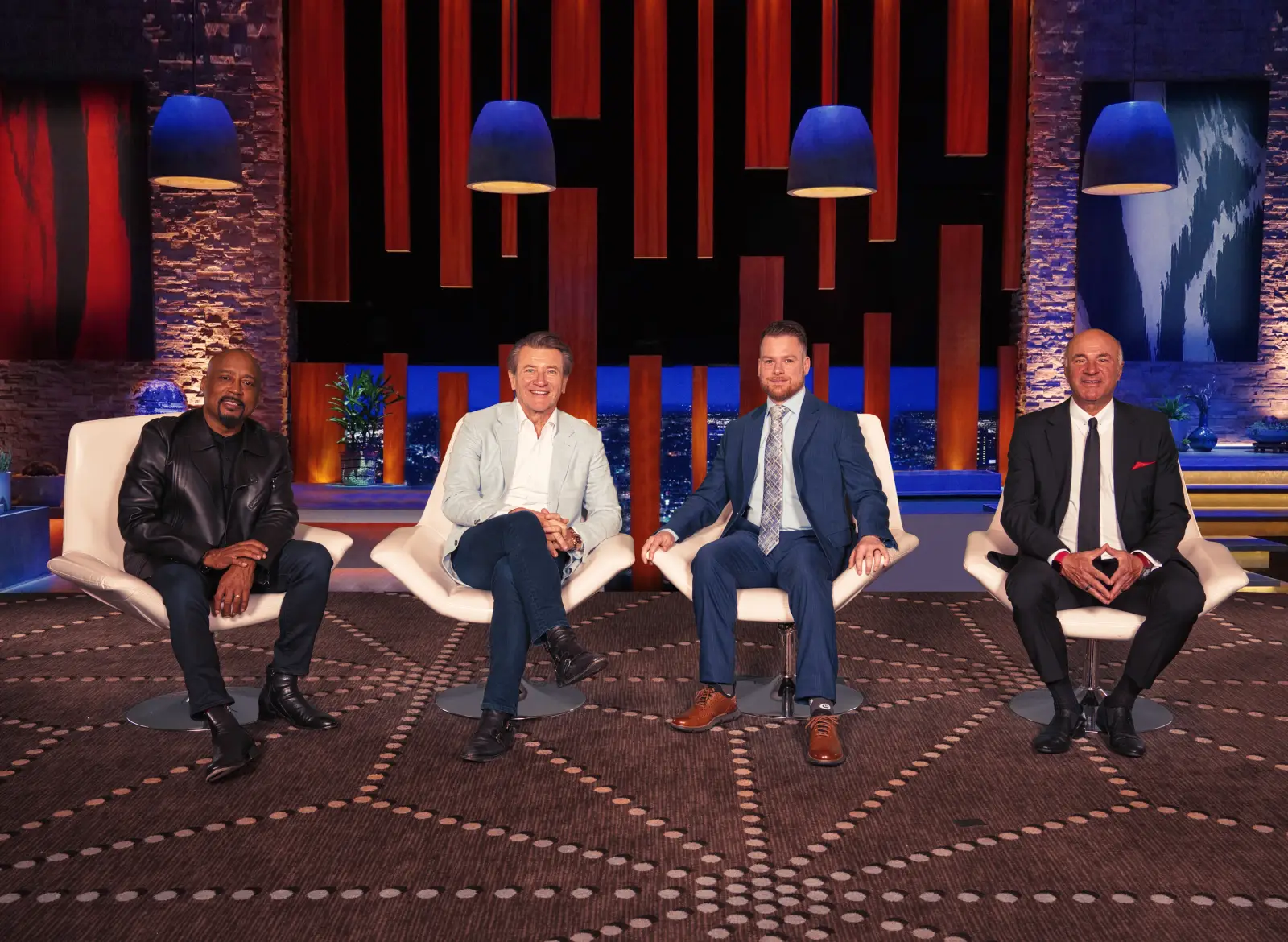 Matt Jones with Daymond John, Robert Herjavec & Kevin O’Leary