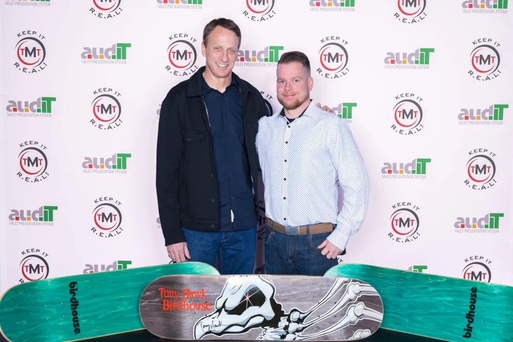 Matt Jones with Tony Hawk