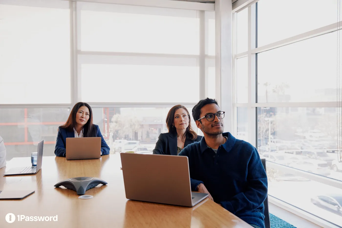 Business team collaborating with 1Password